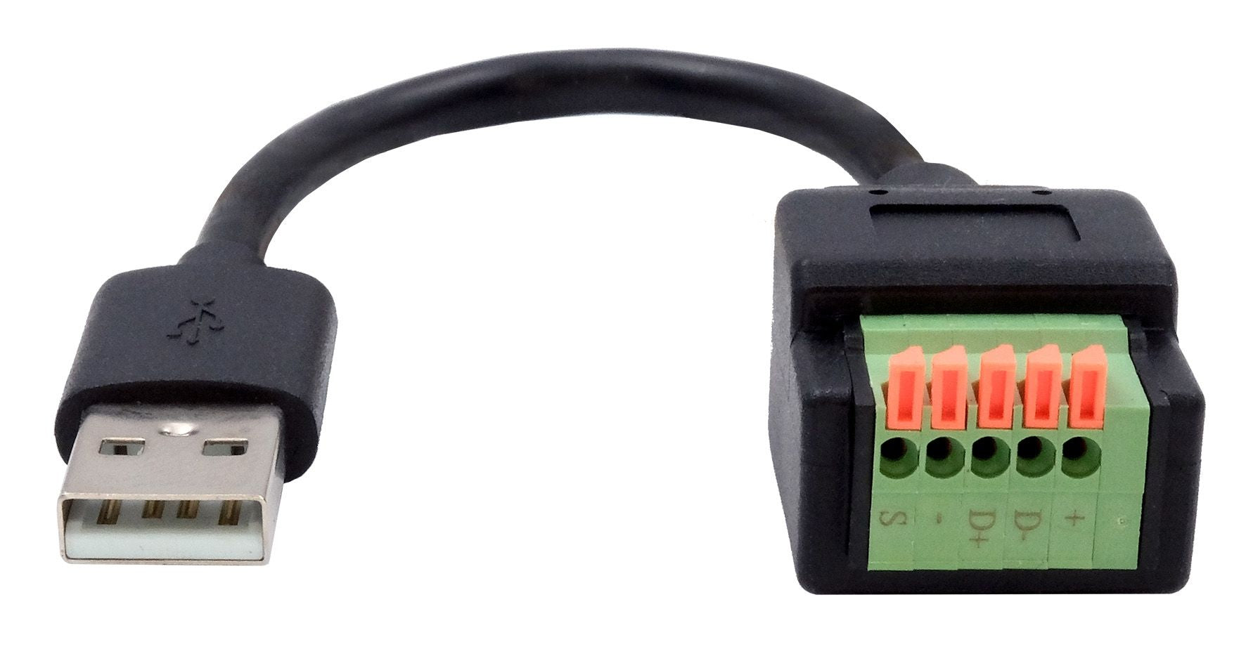 EXSYS USB-Adapter USB-A auf 5-poliger Terminalblock – USB 2.0 (480 Mbit/s) – Schwarz