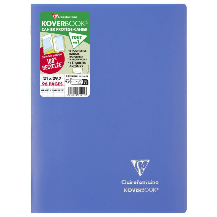 Clairefontaine Notizheft – A4 – 90 g/m² – Softcover, Einstecktasche, 2 Lesebändchen – gemustert – PEFC