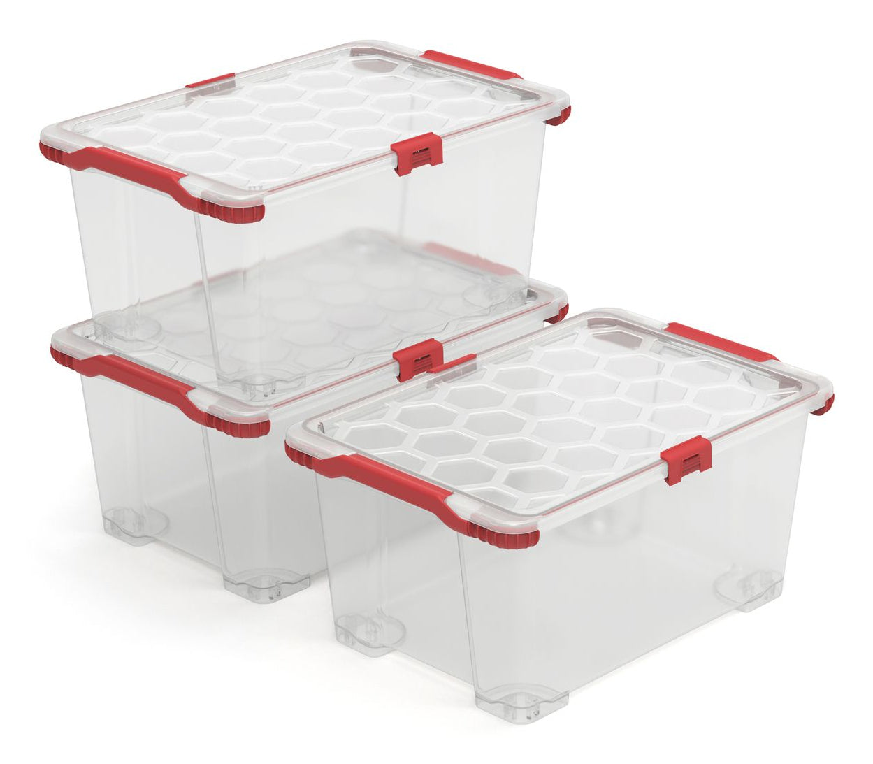 Rotho Aufbewahrungsbox – Polypropylen, Transparent, 39,5 × 28 × 59 cm – 3er-Pack