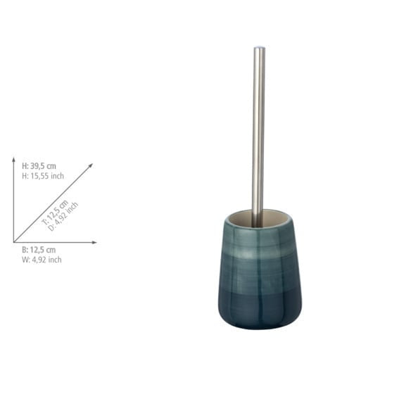Wenko – WC-Bürstenset – Keramik, Petrol, H 39,5 cm, Ø 7,5 cm