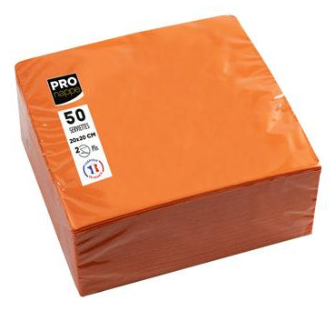 PRONAPPE Cocktailservietten, 20 × 20 cm, Orange – FSC – 50 Stk.