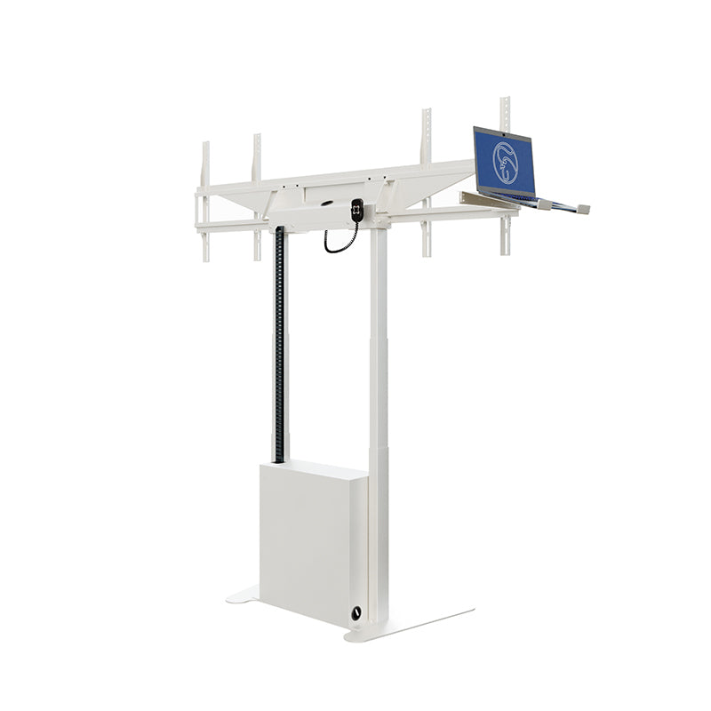Hagor Bodenständer – 46–65" – VESA 400×400–600×400 – bis 120 kg, Motorisiert, für 2 Displays – Twin Lift FS-DW