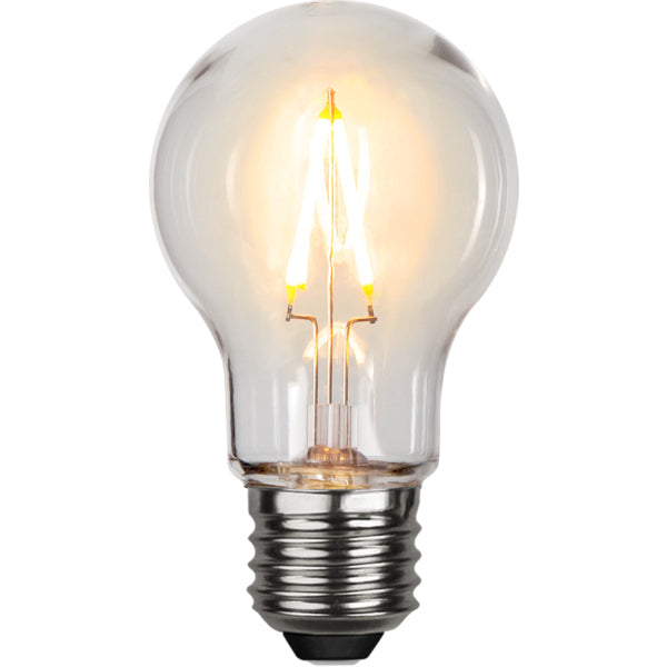 Star Trading Leuchtmittel E27 Birnenform – Warmweiss 2200 K, 80 lm, 1 W – IP44 – Transparent