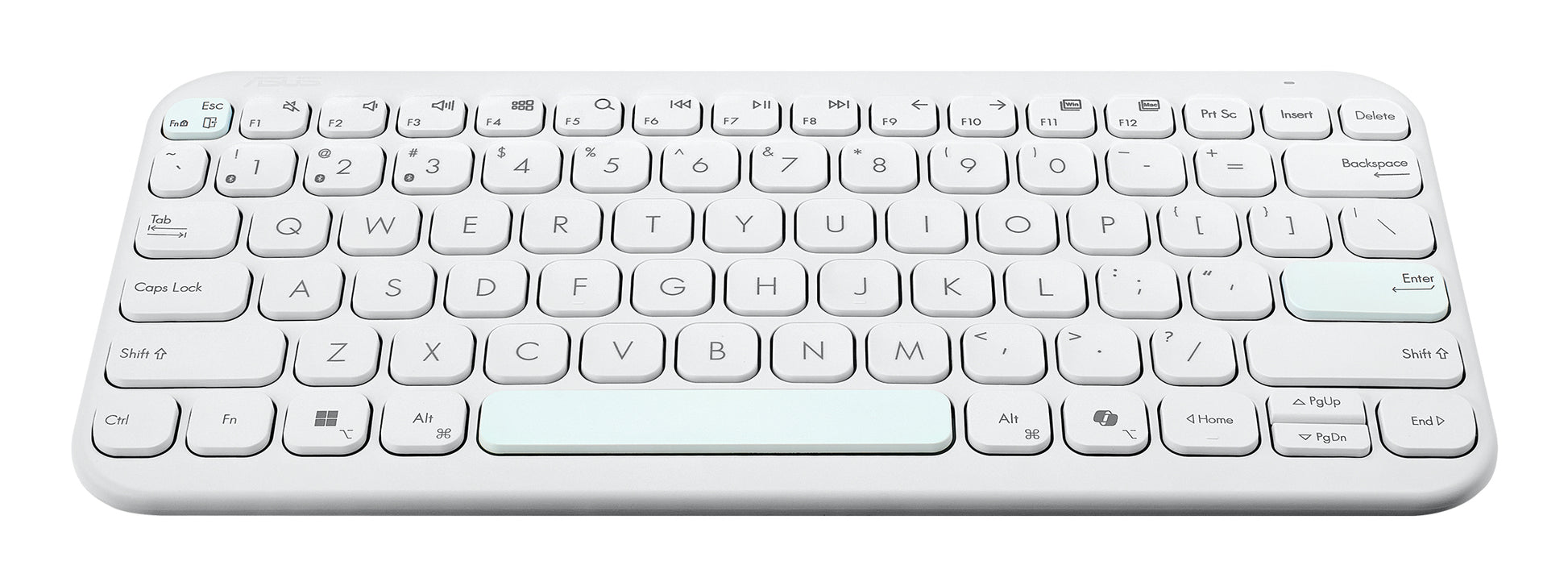 ASUS Marshmallow KW100 – Kompakte Tastatur 75% – Schere – Bluetooth – QWERTZ (DE) – Weiss
