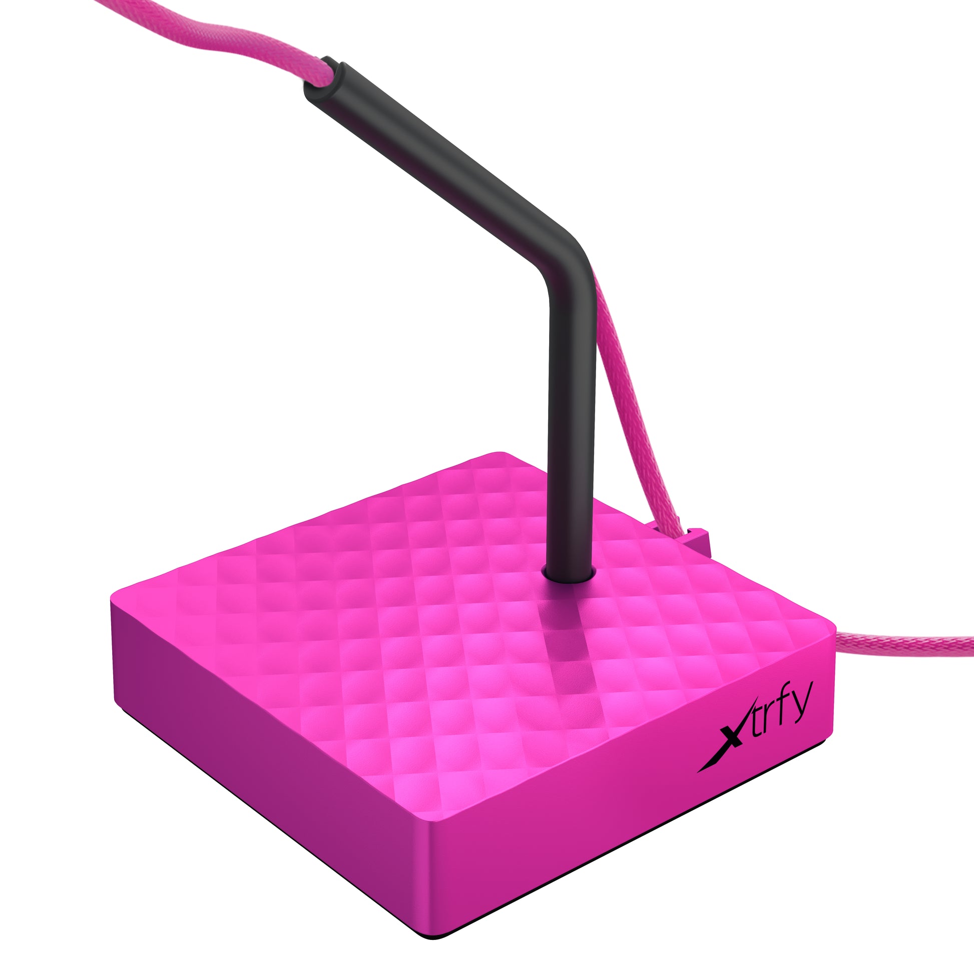 CHERRY XTRFY Kabelhalter – höhenverstellbar, Metall/Gummi/Silikon, Pink, 80 × 130 × 80 mm, 1 Stück