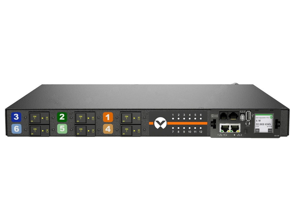 Vertiv Geist MGR5M1R6-12CF13-3PS56B2H10-S – Rack-PDU überwacht, 3-phasig, 12× IEC (C13/C19), 32 A