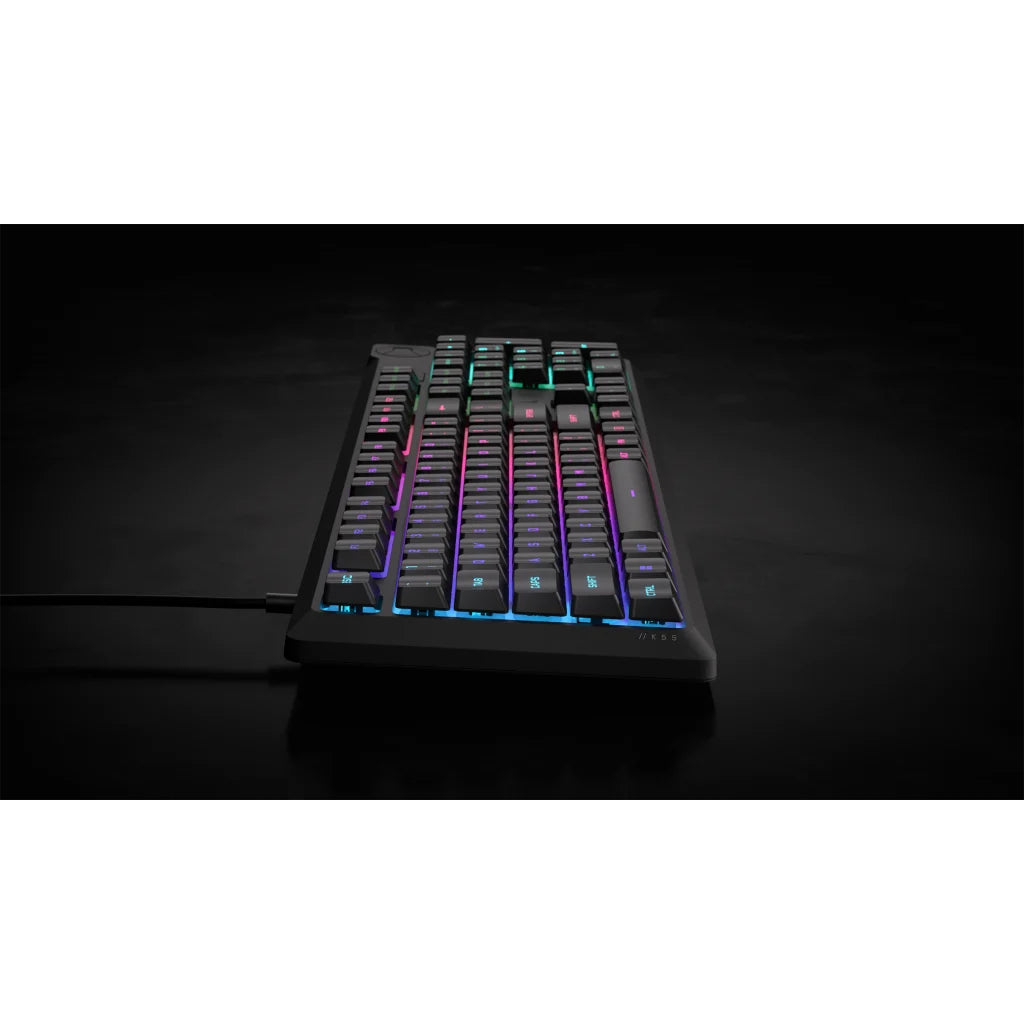 Corsair K55 CORE RGB – Gaming-Tastatur – Mechanisch, RGB – Kabelgebunden, USB-A – QWERTZ (CH) – Schwarz