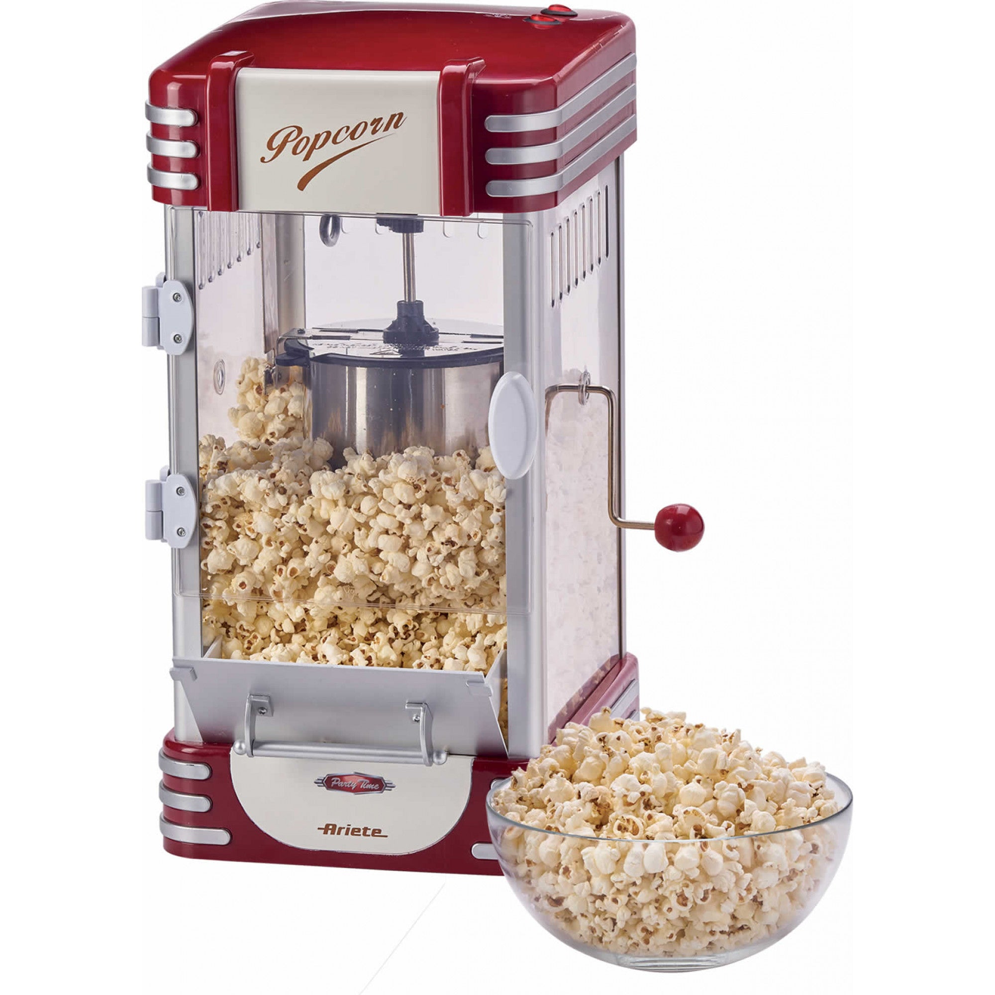 Ariete Popcorn Maschine Vintage XL – 2,4 l, 700 g, 310 W – rot/weiss