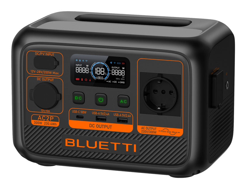 Bluetti AC2P – Powerstation – 230 Wh, 300 W, LiFePO4