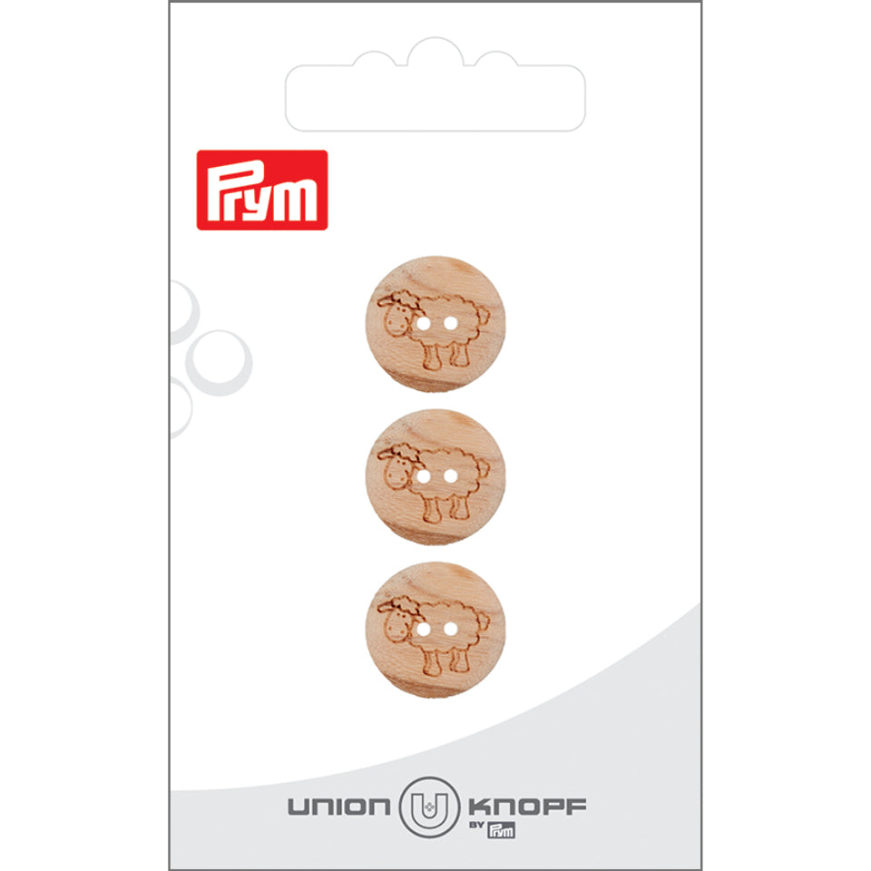 Prym Knöpfe Ø 15 mm – Holz, mehrfarbig, 3 Stück