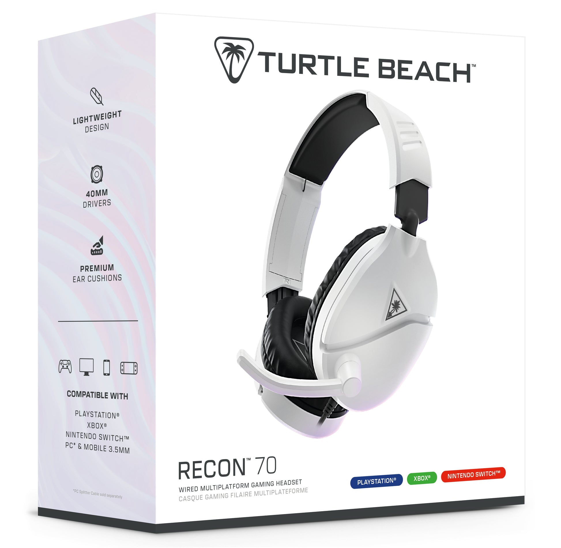 Turtle Beach Ear Force Recon 70P – Kabelgebundenes Gaming-Headset – 3,5 mm Klinke – Weiss – für PS5/PS4/PC usw.