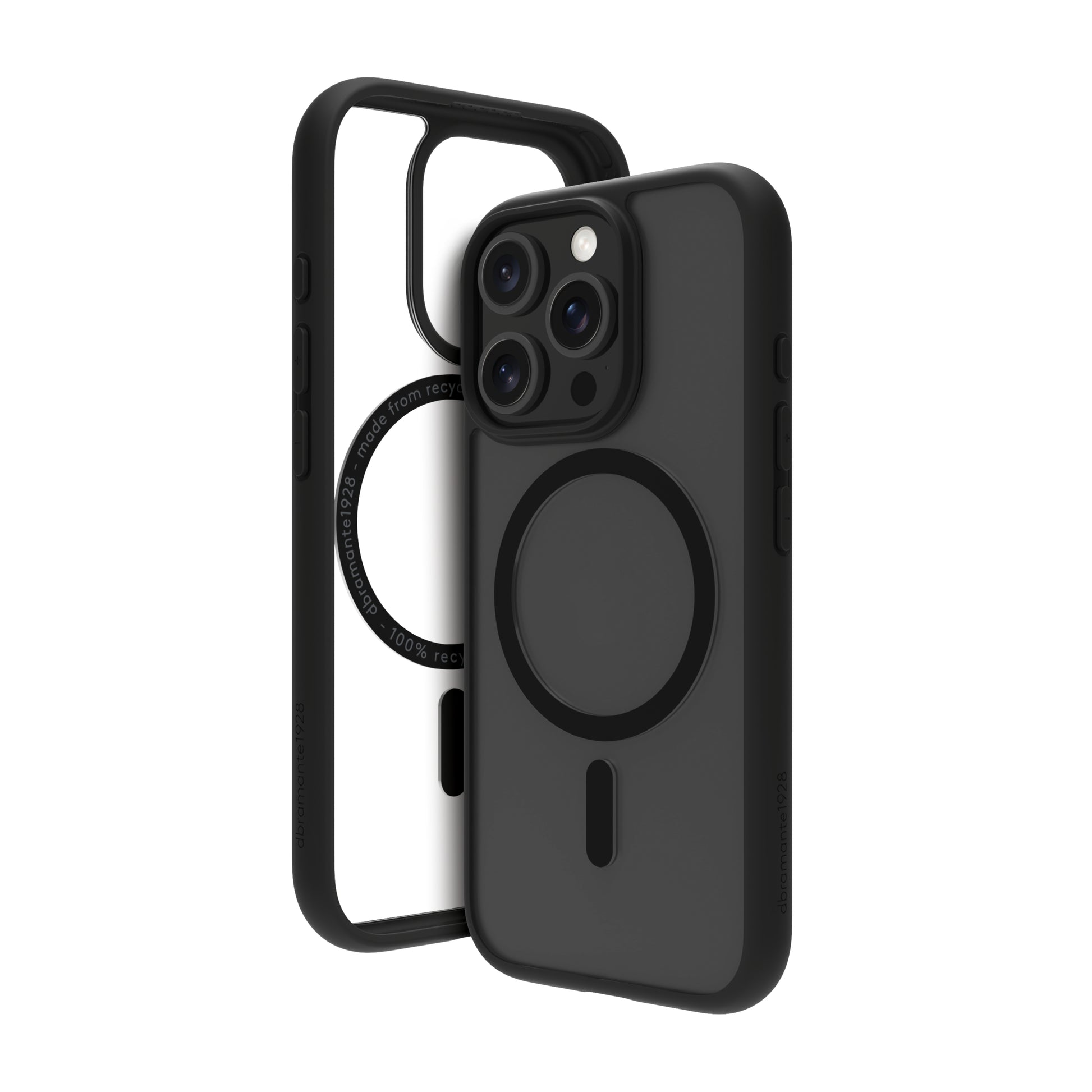 dbramante1928 Grenen MagSafe – Backcover – für Apple iPhone 16 Pro, Schwarz, bis 2 m sturzsicher