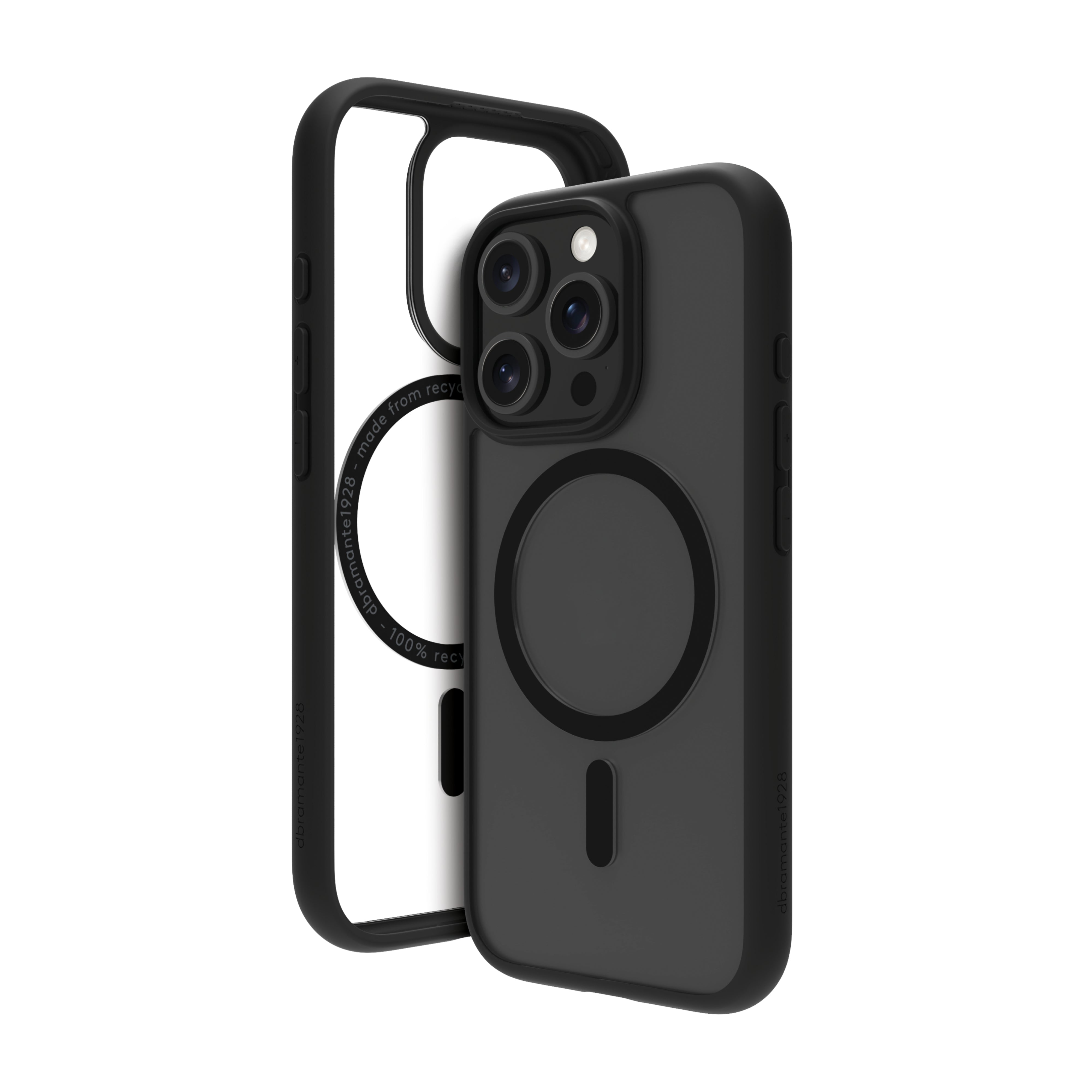 dbramante1928 Grenen MagSafe – Backcover – für Apple iPhone 16 Pro, Schwarz, bis 2 m sturzsicher