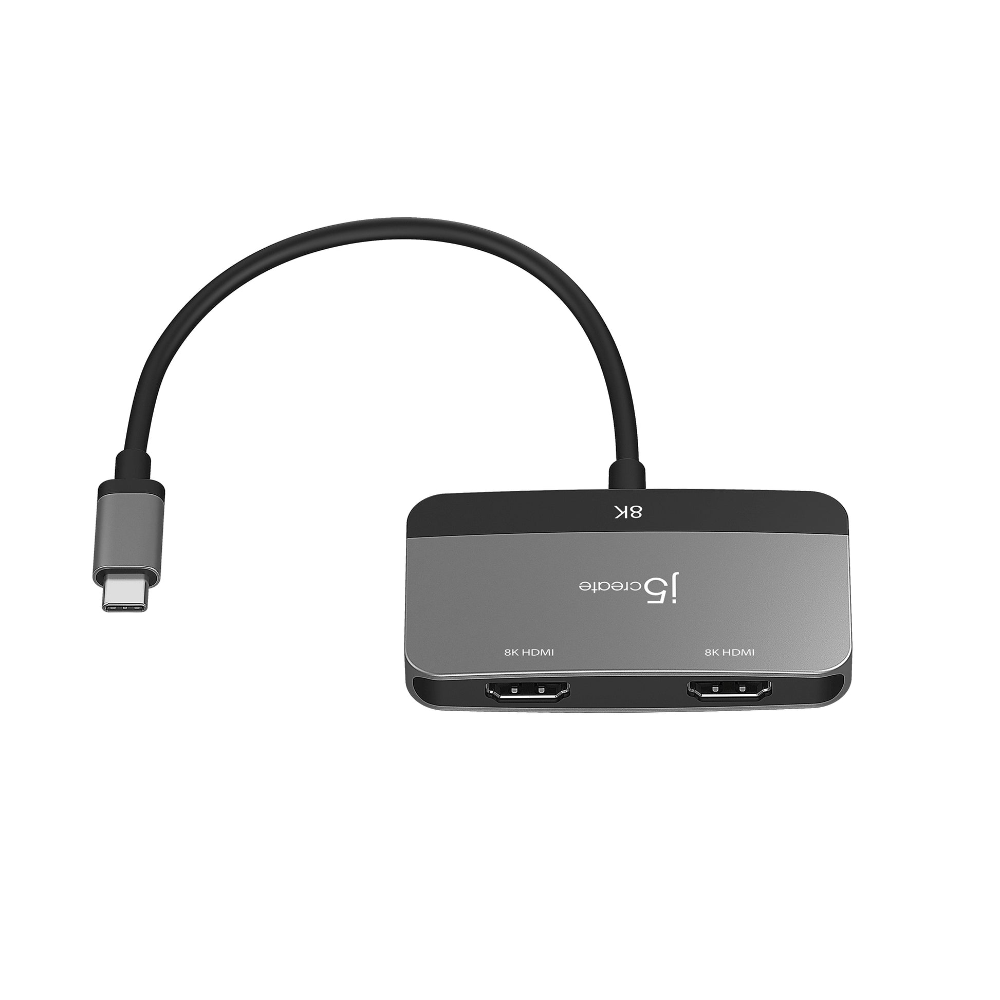 j5create JCA465-N Adapter USB-C zu 2× HDMI – 8K @ 60 Hz oder 2×4K @ 60 Hz, für USB-C mit DP Alt Mode