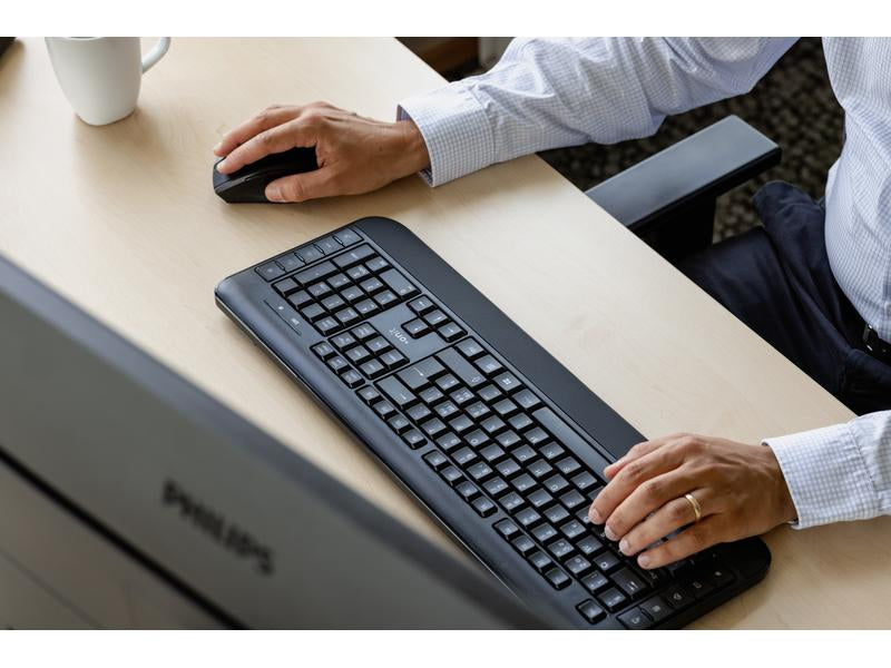 ONIT Tastatur-Maus-Set – 2,4 GHz USB-A (Empfänger) – QWERTZ (CH) – Schwarz