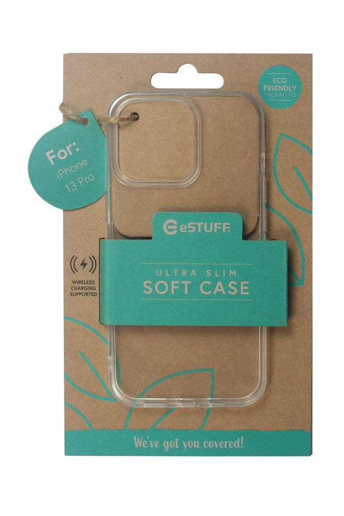 eSTUFF LONDON Backcover – für Apple iPhone 13 Pro, TPU, Transparent