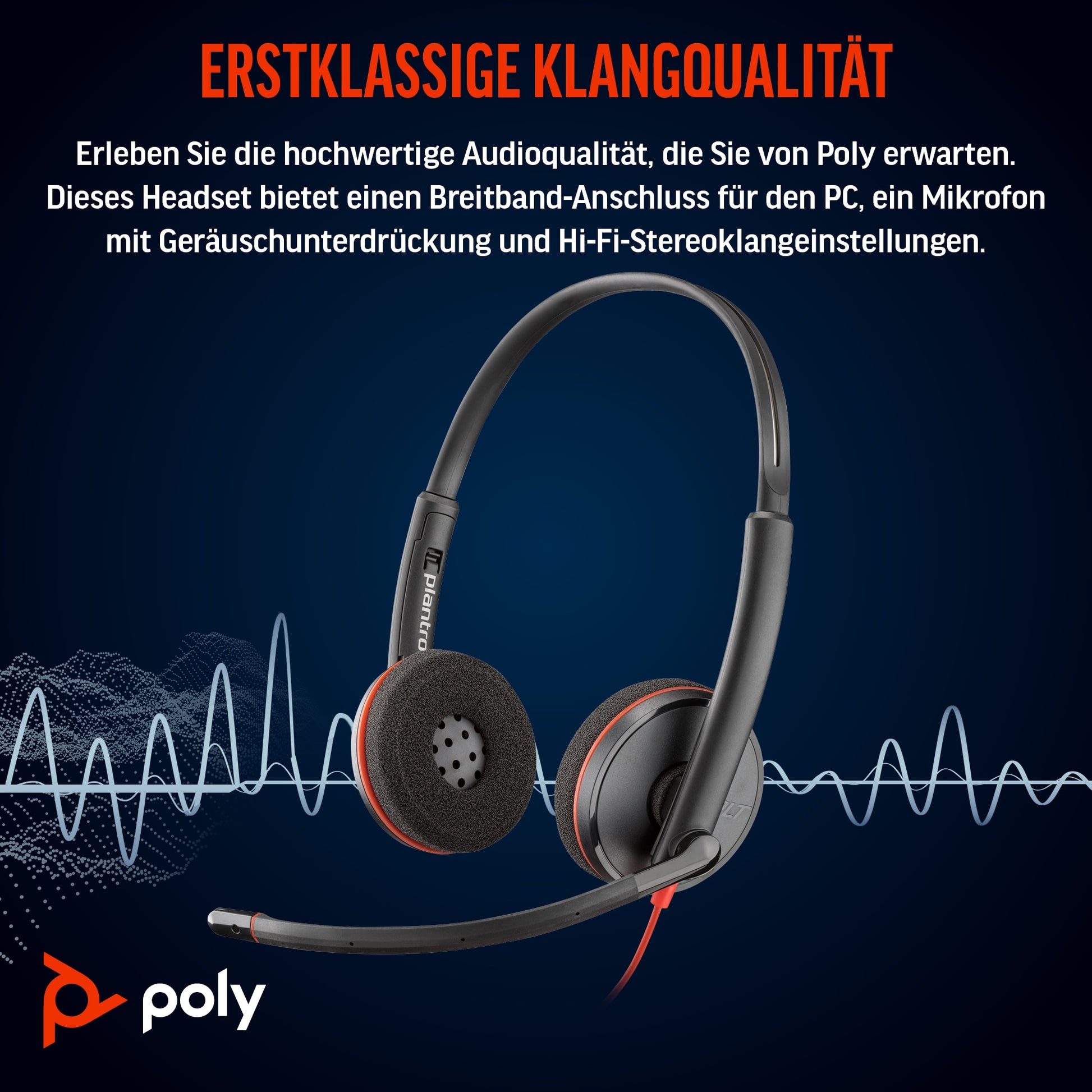 Poly Blackwire C3220 – Stereo-Headset, USB-C, Schwarz