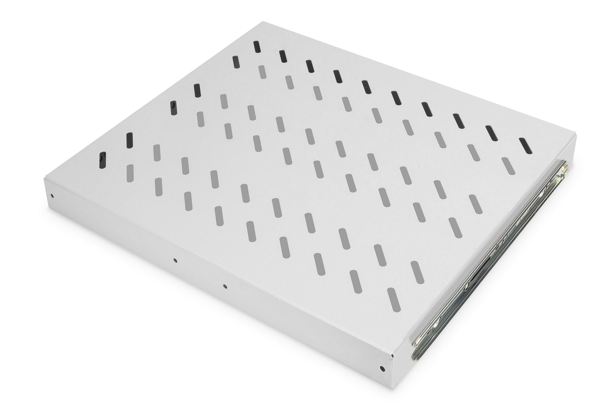 Digitus 19" Fachboden – 1U, ausziehbar, 465×345×30 mm, Tragkraft 25 kg, grau
