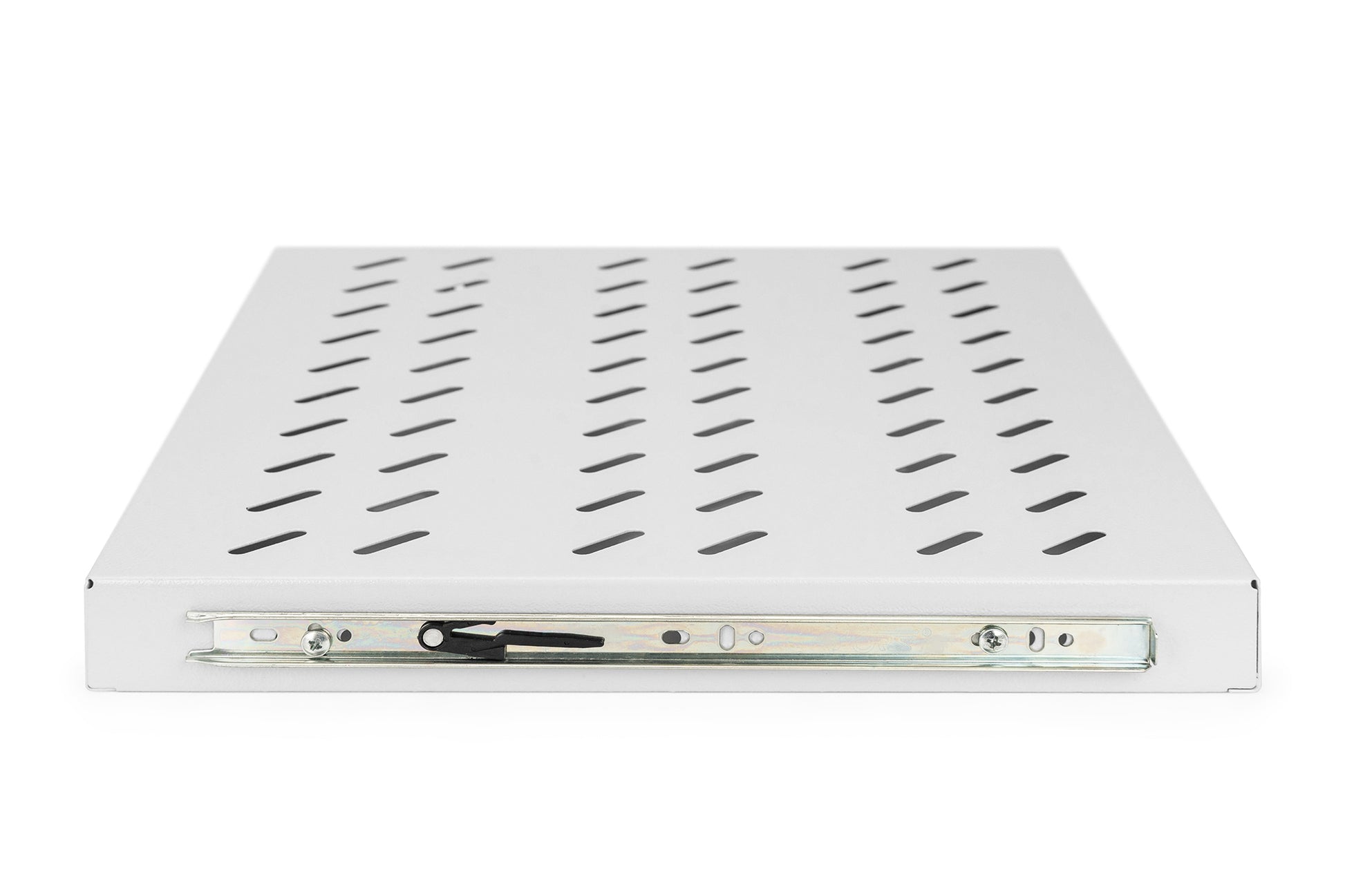 Digitus 19" Fachboden – 1U, ausziehbar, 465×345×30 mm, Tragkraft 25 kg, grau