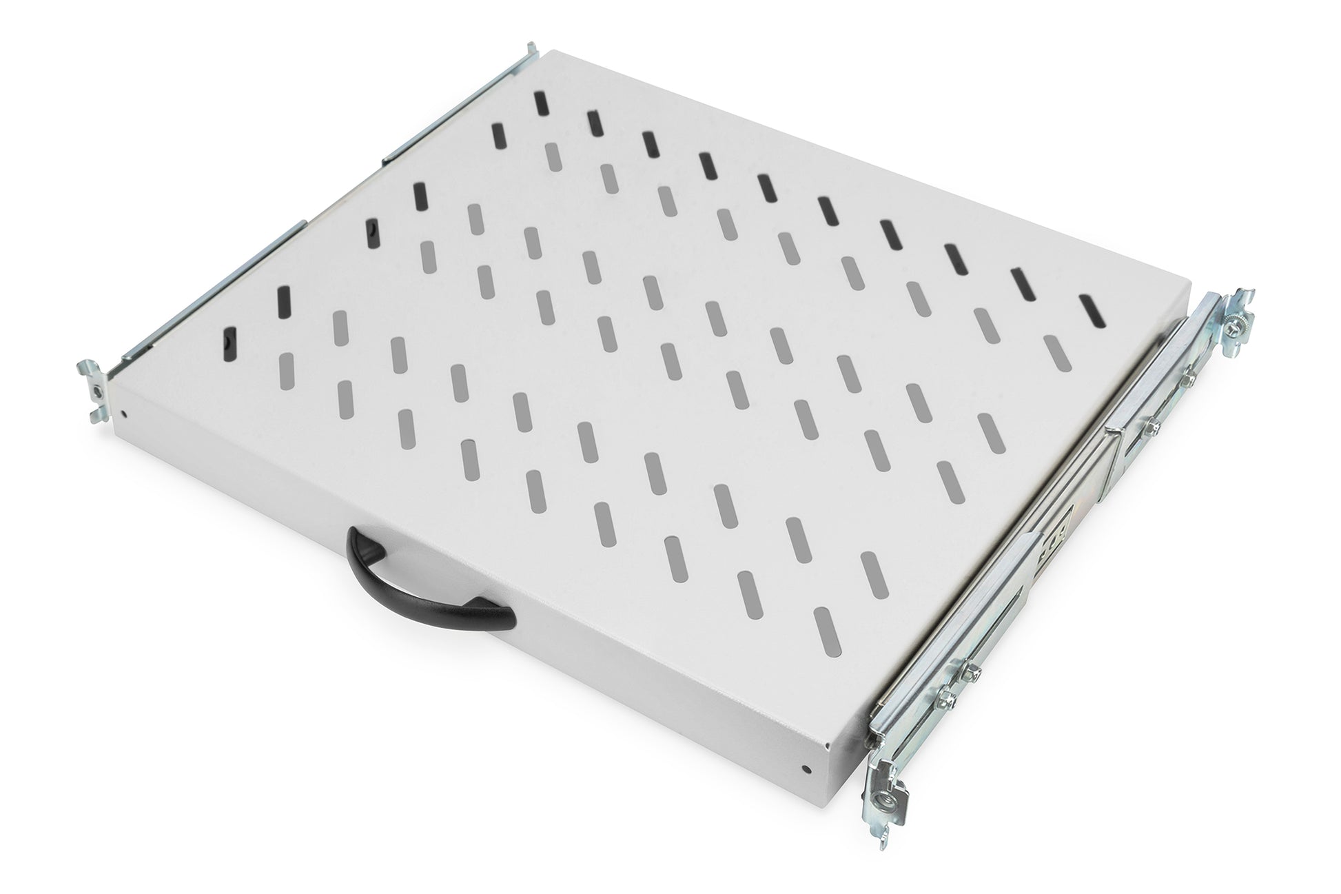 Digitus 19" Fachboden – 1U, ausziehbar, 465×345×30 mm, Tragkraft 25 kg, grau