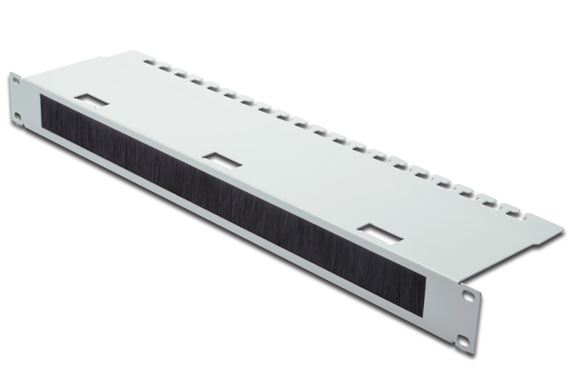 Digitus Kabeldurchführungspanel – 19" Rack, 1U, Bürstenleiste, Öffnung 400×30 mm, Lichtgrau (RAL7035)