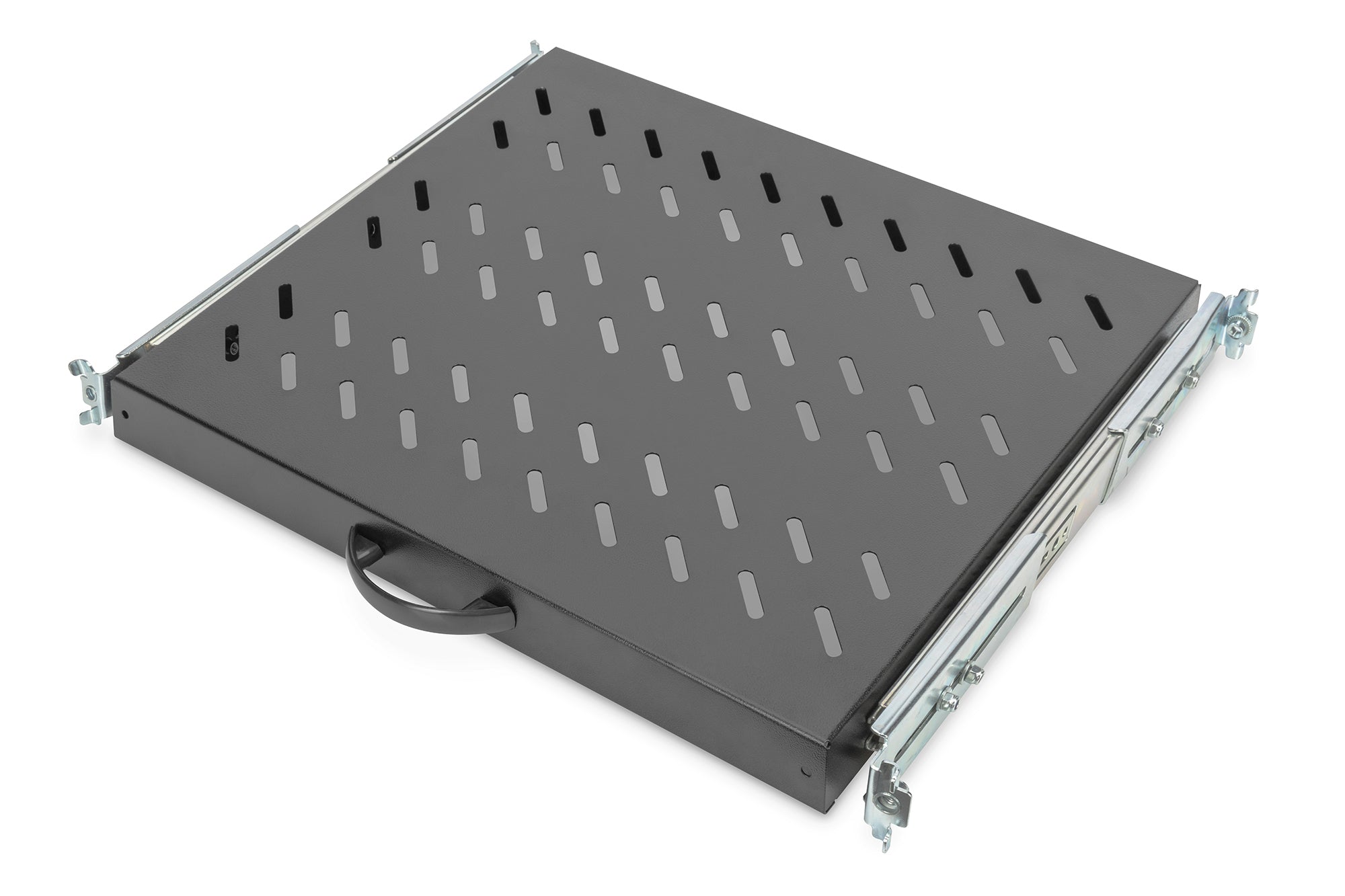 Digitus Ausziehbarer Fachboden – Fachboden – 19" Rack, 1U, 465×345×30 mm, 25 kg, Schwarz