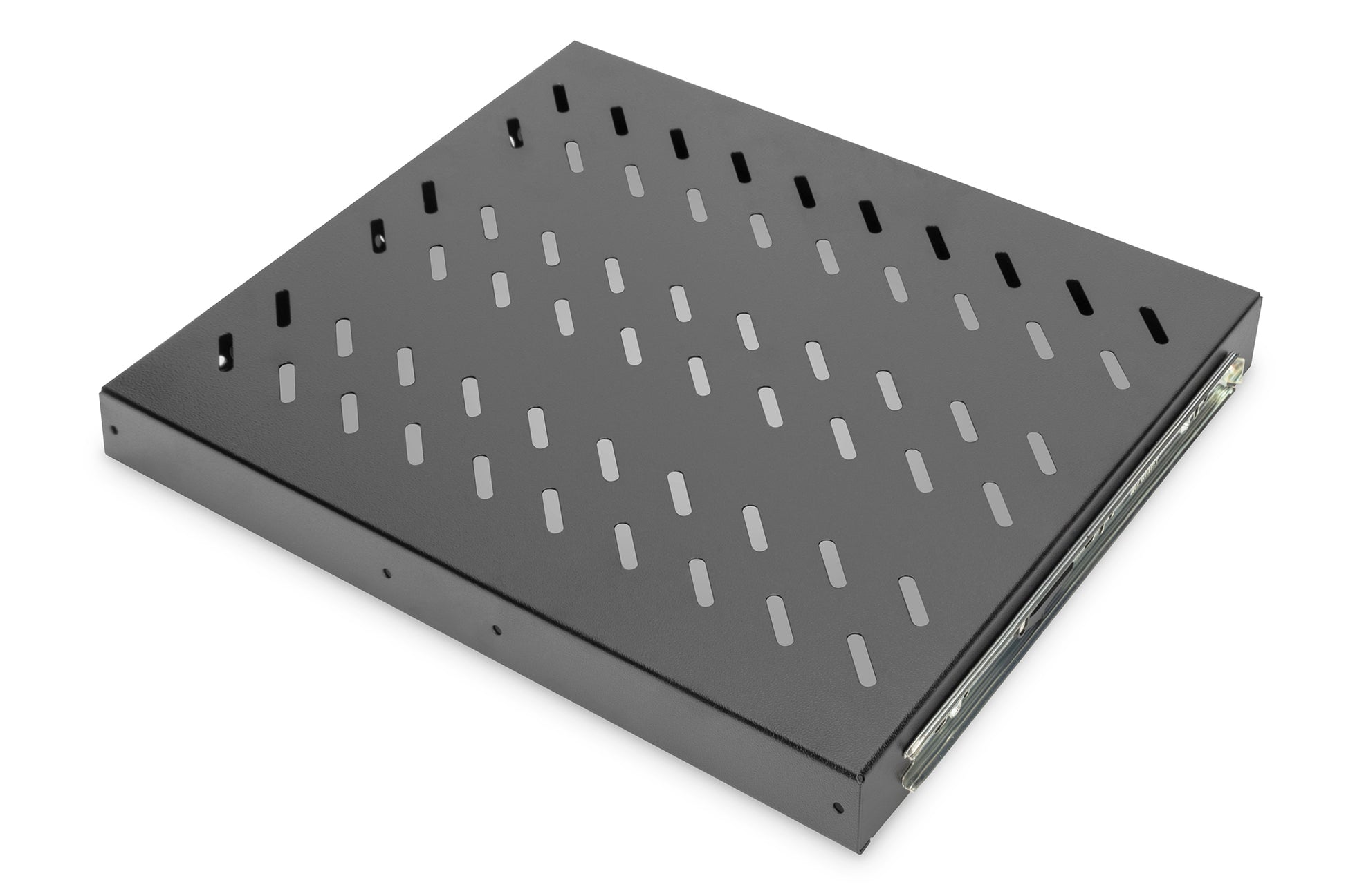 Digitus Ausziehbarer Fachboden – Fachboden – 19" Rack, 1U, 465×345×30 mm, 25 kg, Schwarz