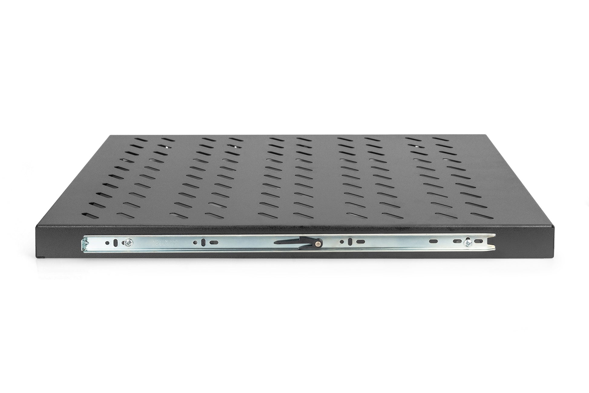 Digitus 19" Rangierpanel, 1U, ausziehbar, Lochblech, Tragkraft 25 kg – für 19" (483 mm) Schränke – schwarz