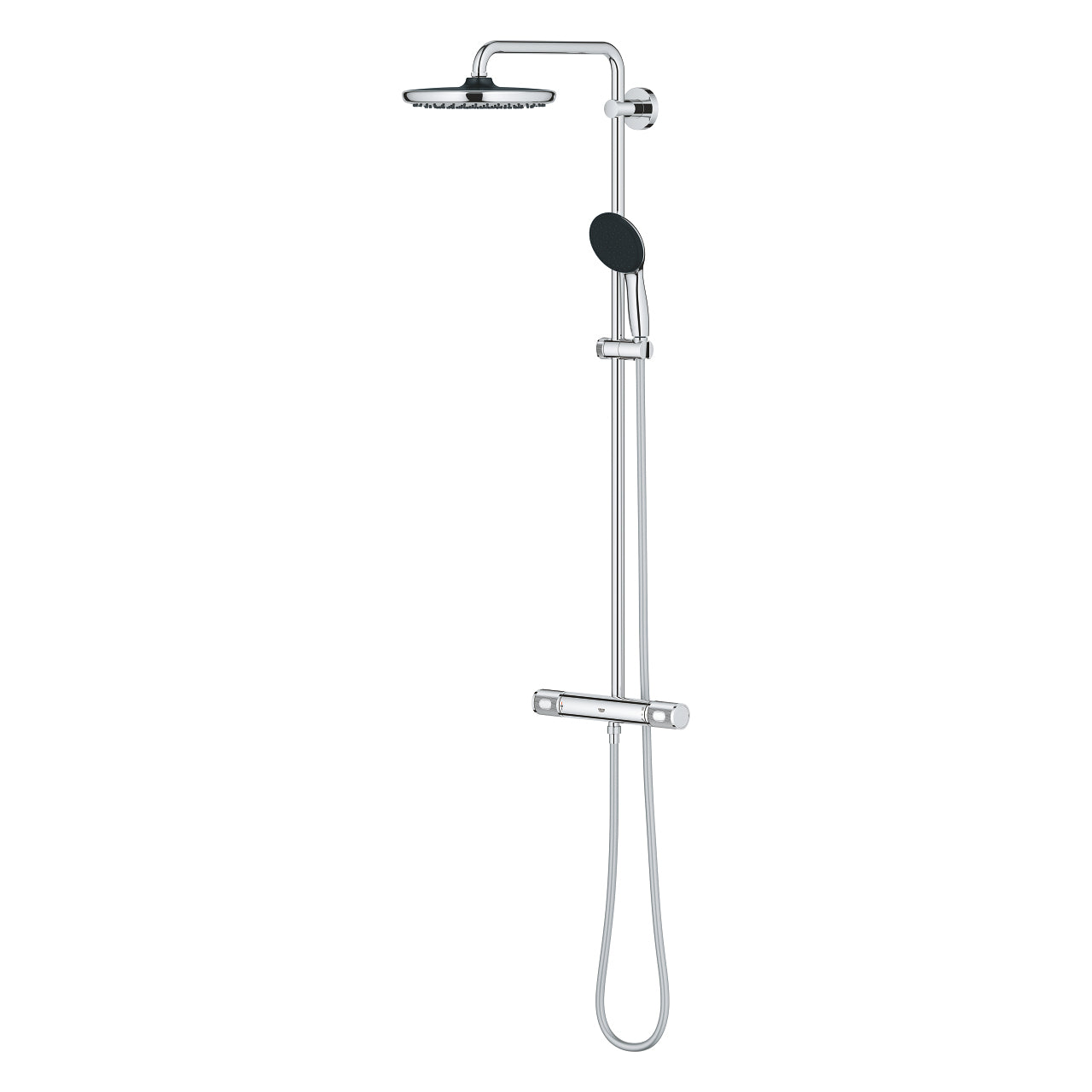 GROHE Duschsystem Vitalio Start 250 – Schlauchlänge 175 cm, Kunststoff, Wandmontiert, Chrom