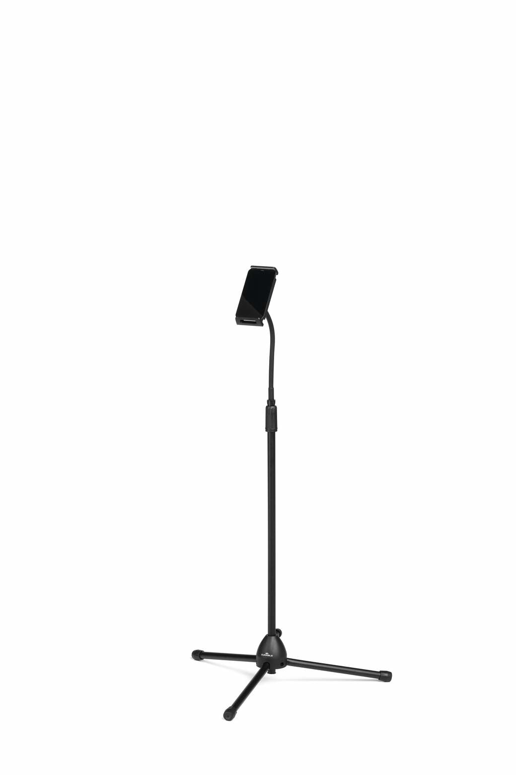 Durable Tablet-Bodenständer – höhenverstellbar, 360° drehbar – Metall/Kunststoff, schwarz – TWIST FLOOR