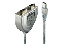 Lindy 42889 USB-A zu DB-9 Kabel – 2-Port, 0,6 m, FTDI-Chip, für PC/Mac, Silber