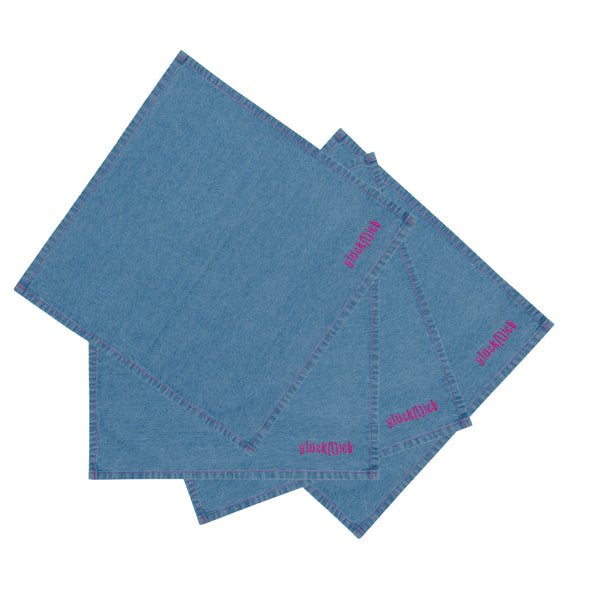 PAD Stoffserviette Denim, Blau – 45 × 45 cm, Baumwolle – 4er-Set