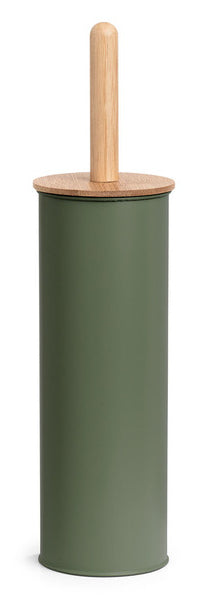 Zeller Present WC-Bürstenset – Kunststoff, Bambus, Salbeigrün, H 38,4 cm, Ø 10 cm
