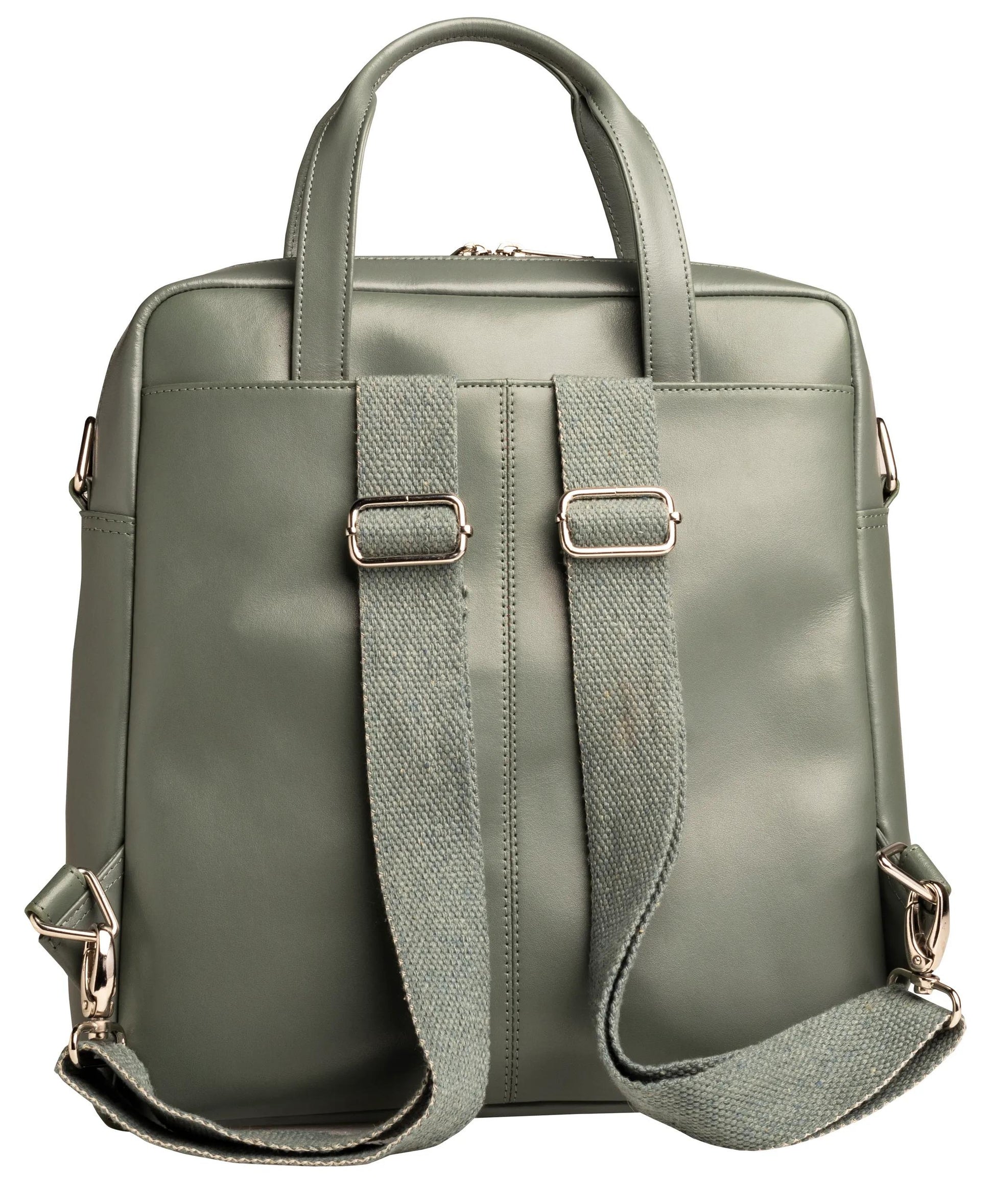 Exacompta Notebook-Rucksack bis 14" – Leder, Gepolstertes Laptop-/Tabletfach – Grau