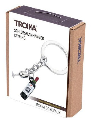Troika Schlüsselanhänger Weinflasche – Metall, Mehrfarbig, 35 × 87 × 8 mm