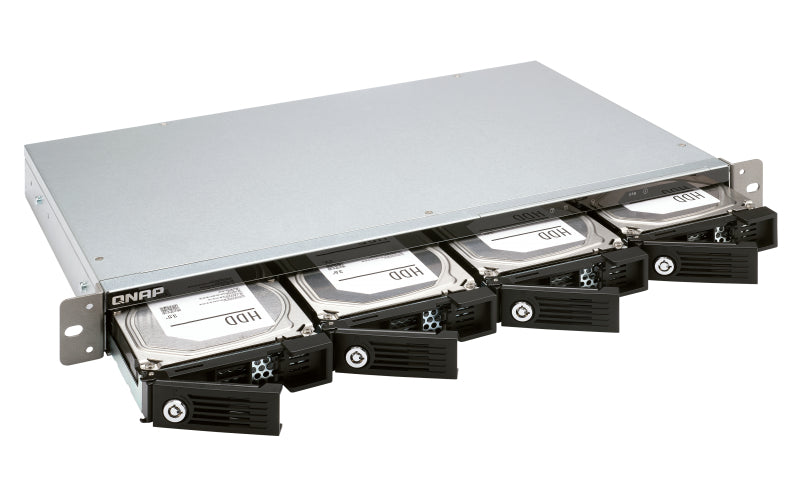 QNAP TR-004U – 4-Bay Rack 1U Gehäuse – für 2,5"/3,5" HDD/SSD, SATA