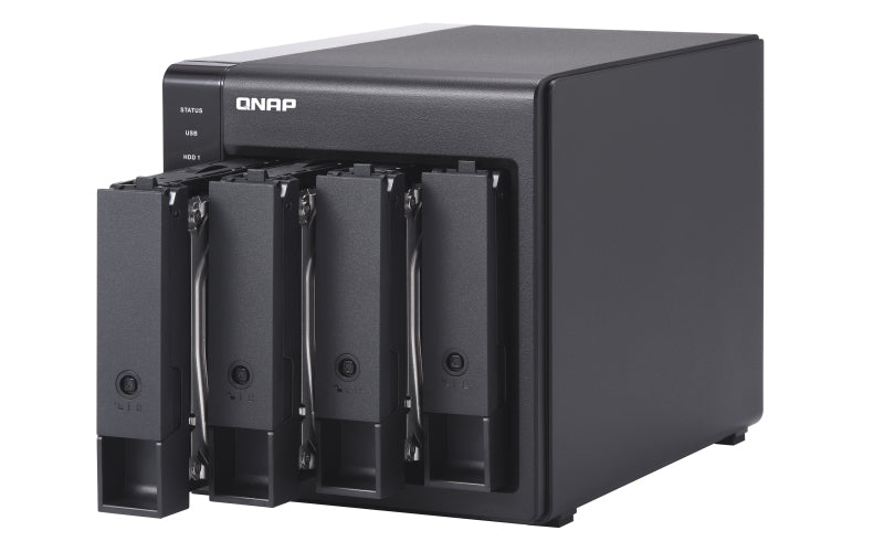 QNAP TR-004 – 4-Bay Rack HDD-Gehäuse – USB 3.2 Gen 1 Type-C, für 2,5"/3,5" HDD/SSD, SATA II/III