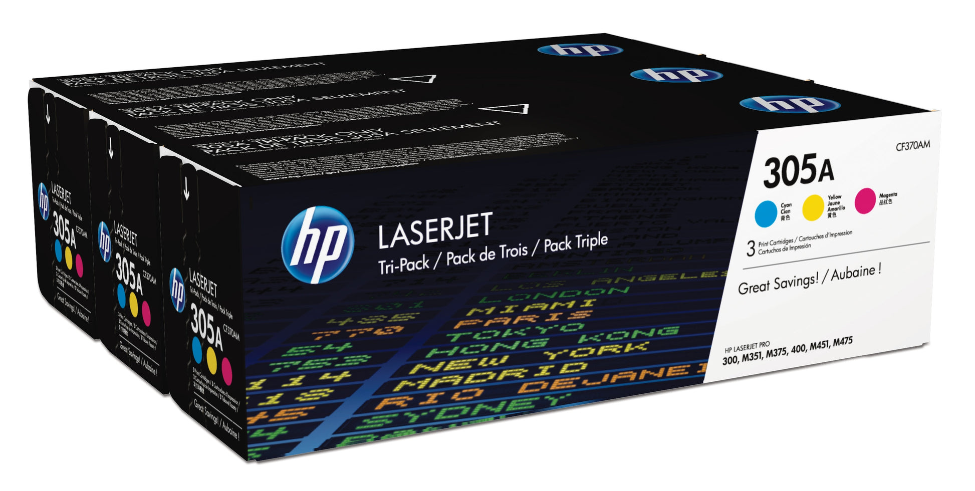 HP Toner-Multipack 305A – C/M/Y, 2600 Seiten
