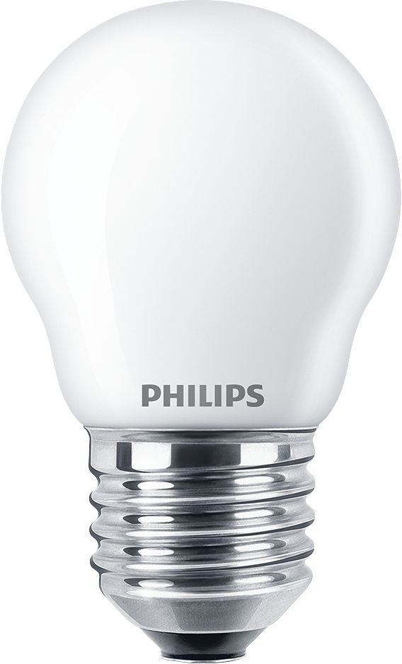 Philips Leuchtmittel E27 Globus (P45) – 806 lm, 6,5 W, Warmweiss 2700 K – IP44 – 1 Stk. – Weiss – CorePro