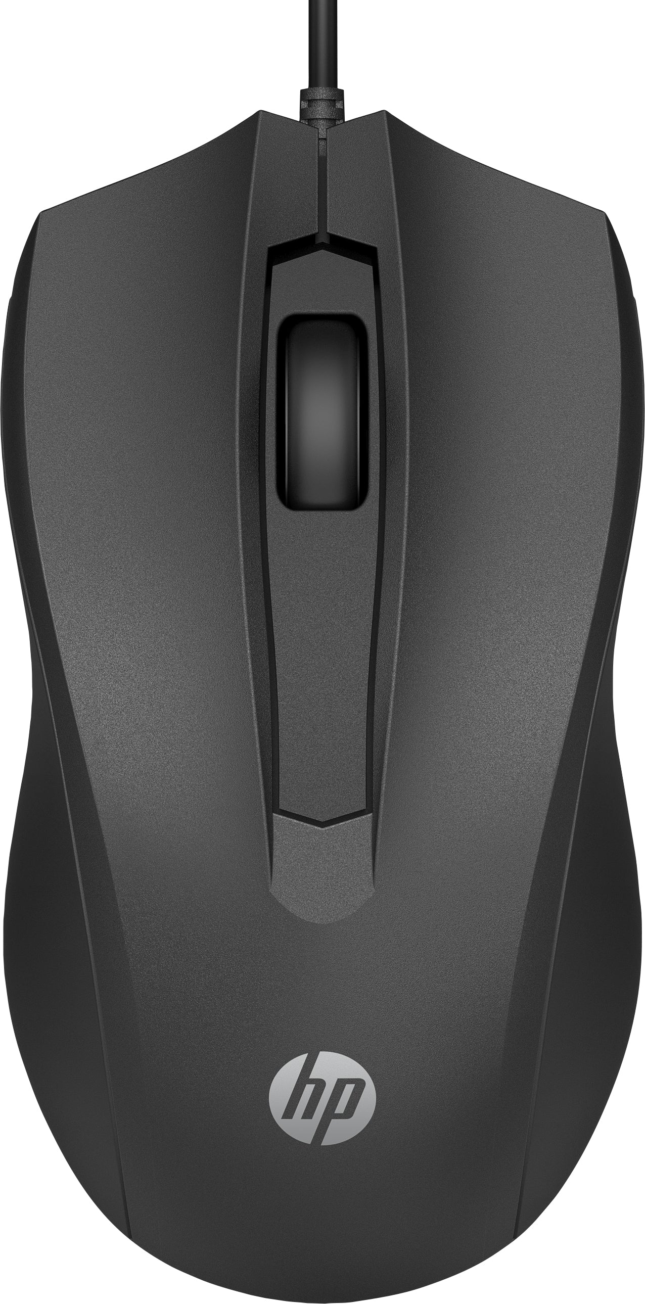 HP Wired Mouse 100 – Maus – Kabelgebunden (USB‑A), 1600 DPI, beidhändig, Schwarz