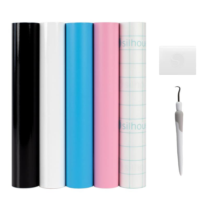 Silhouette Starter Kit Vinyl – 4 Vinylfolien – 610 × 305 mm – für Silhouette Schneideplotter