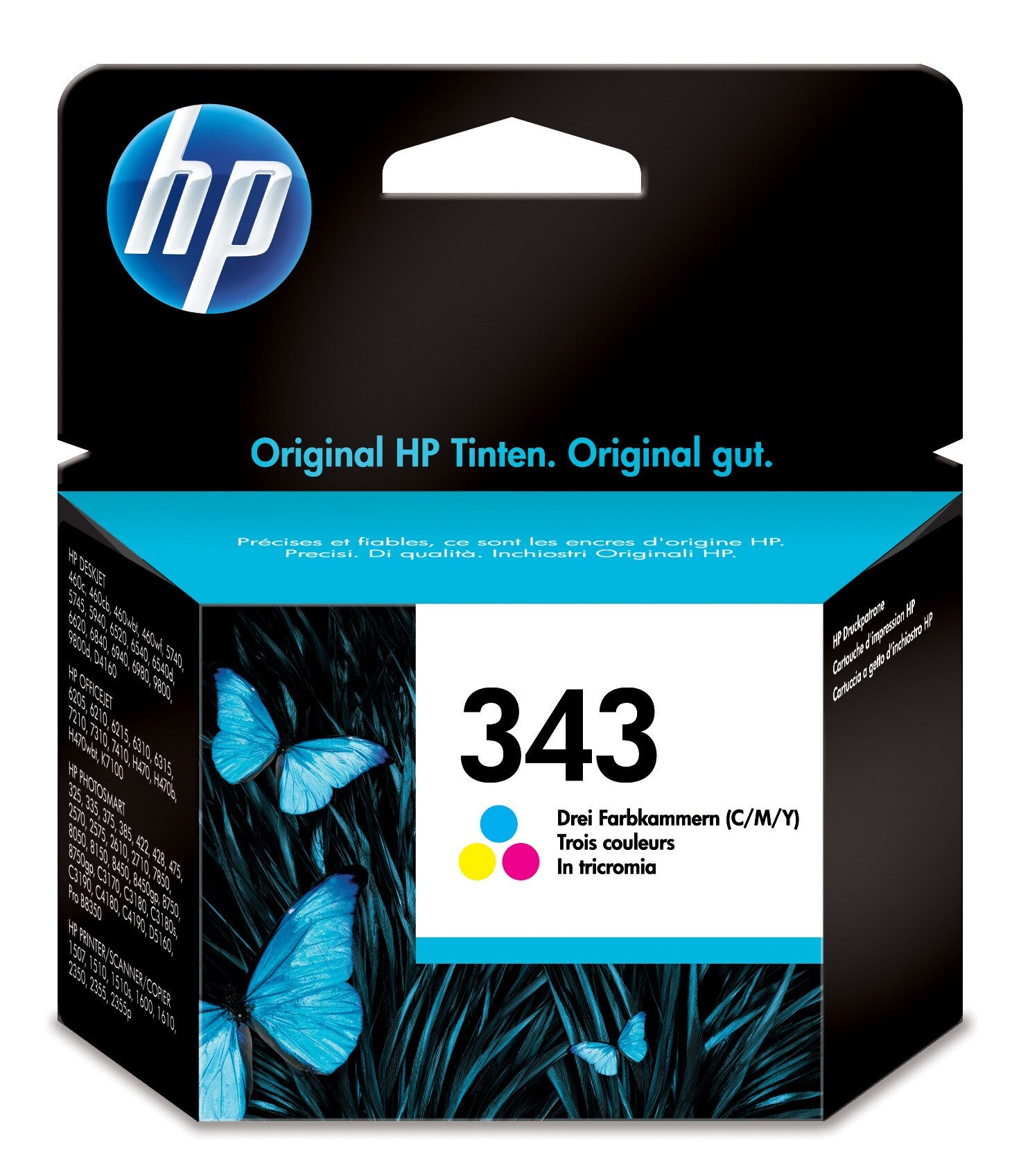 HP 343 Dreifarbig Tintenpatrone (Original) – 330 Seiten – für DeskJet 460/460c/5740, OfficeJet 100/150/6205 …