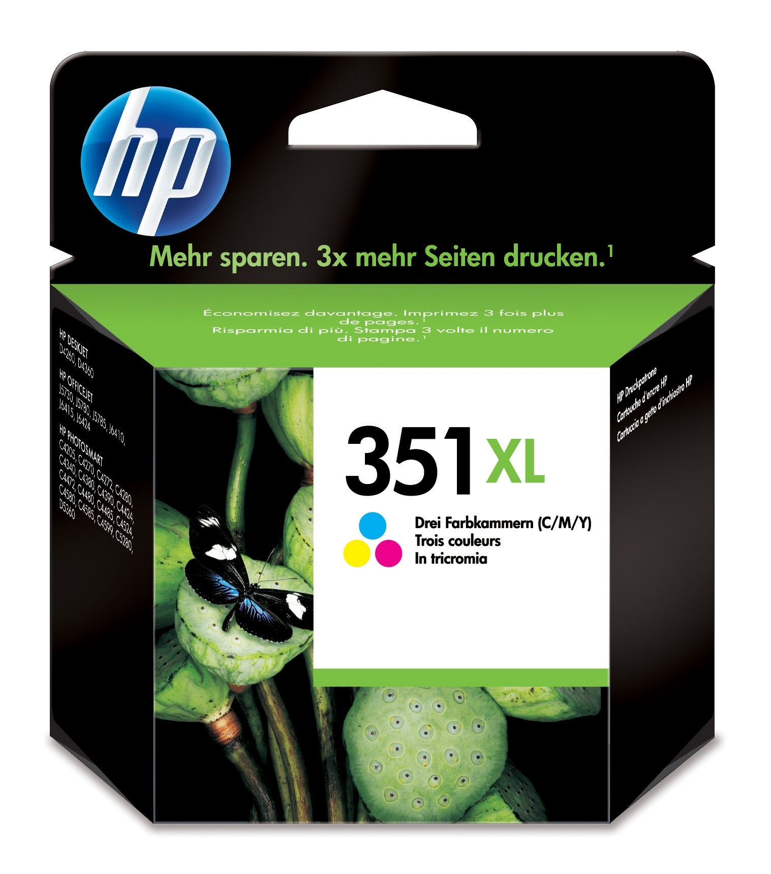 HP Tintenpatrone 351XL, Farbe, 580 Seiten – für Tintenstrahldrucker/Multifunktionsgeräte