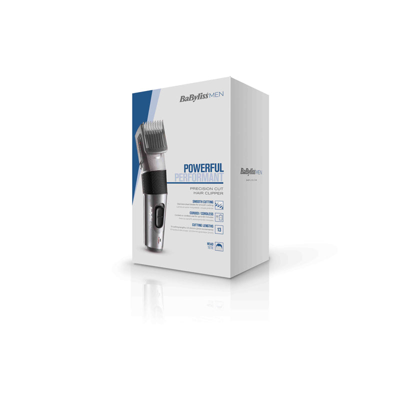 BaByliss Haarschneider E786E – 13 Schnittstufen, 0,5–24 mm – 60 min Akkulaufzeit, Grau