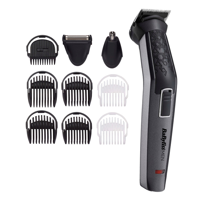BaByliss Multitrimmer MT727E – 10-in-1, Titanklingen, 1–8 mm Schnitt – 60 min Akku