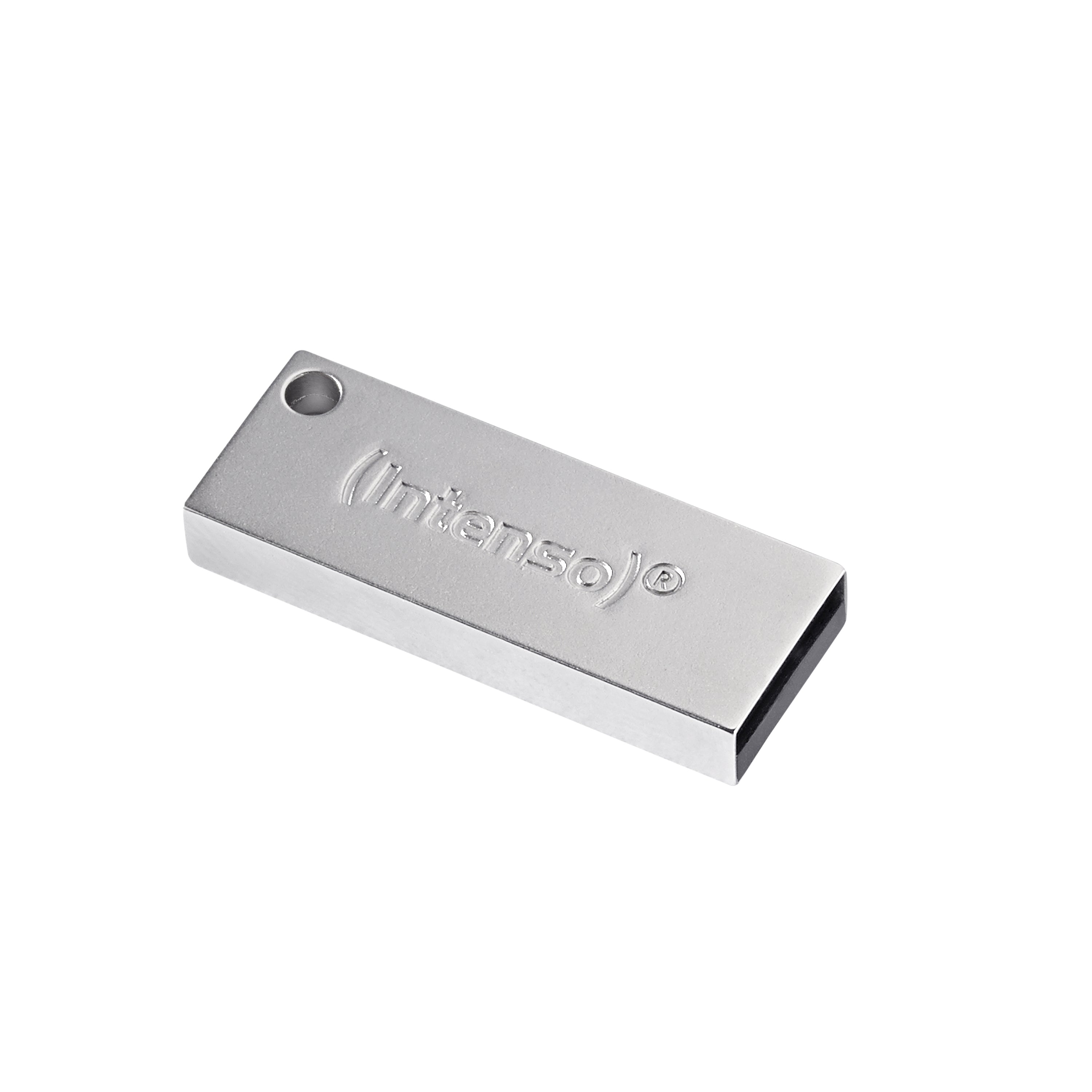 Intenso Premium Line 64 GB – USB 3.2 Gen 1, 100 MB/s, Metall, Silber
