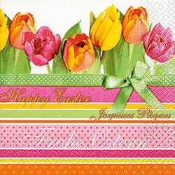 Paper + Design Tulips & Stri. Taschentücher – 4-lagig, 220 × 210 mm – 10 Taschentücher – FSC