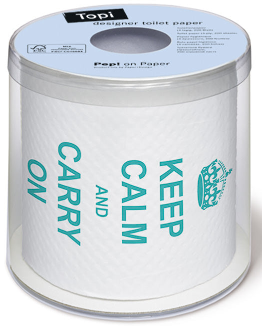 Paper + Design Motiv-Toilettenpapier – 3-lagig, Motiv Keep calm, 200 Blatt/Rolle – 1 Rolle