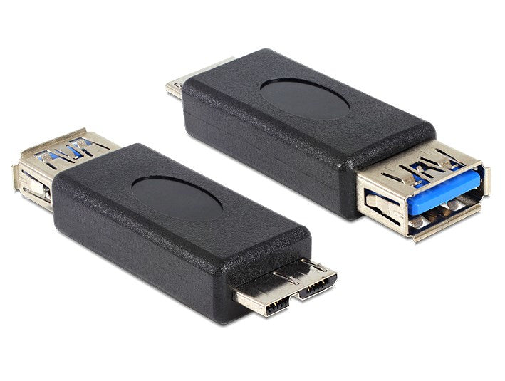 DeLOCK USB-Adapter USB-A auf Micro-USB-B – USB 3.2 Gen 1 (5 Gbit/s) – Schwarz – für USB 3.0 Geräte