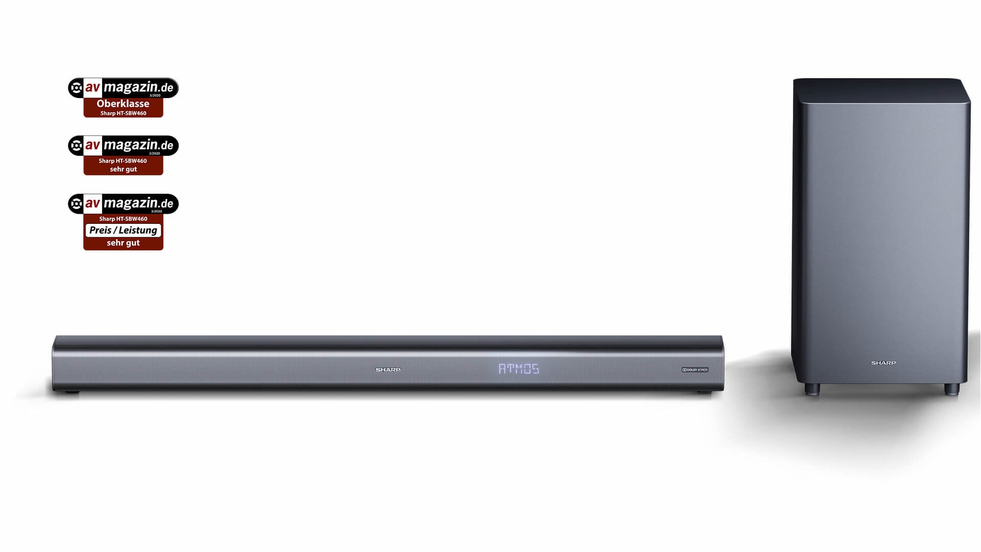 Sharp HT-SBW460 – Soundbar mit kabellosem Subwoofer – 3.1, 440 W, Bluetooth 4.2, Schwarz